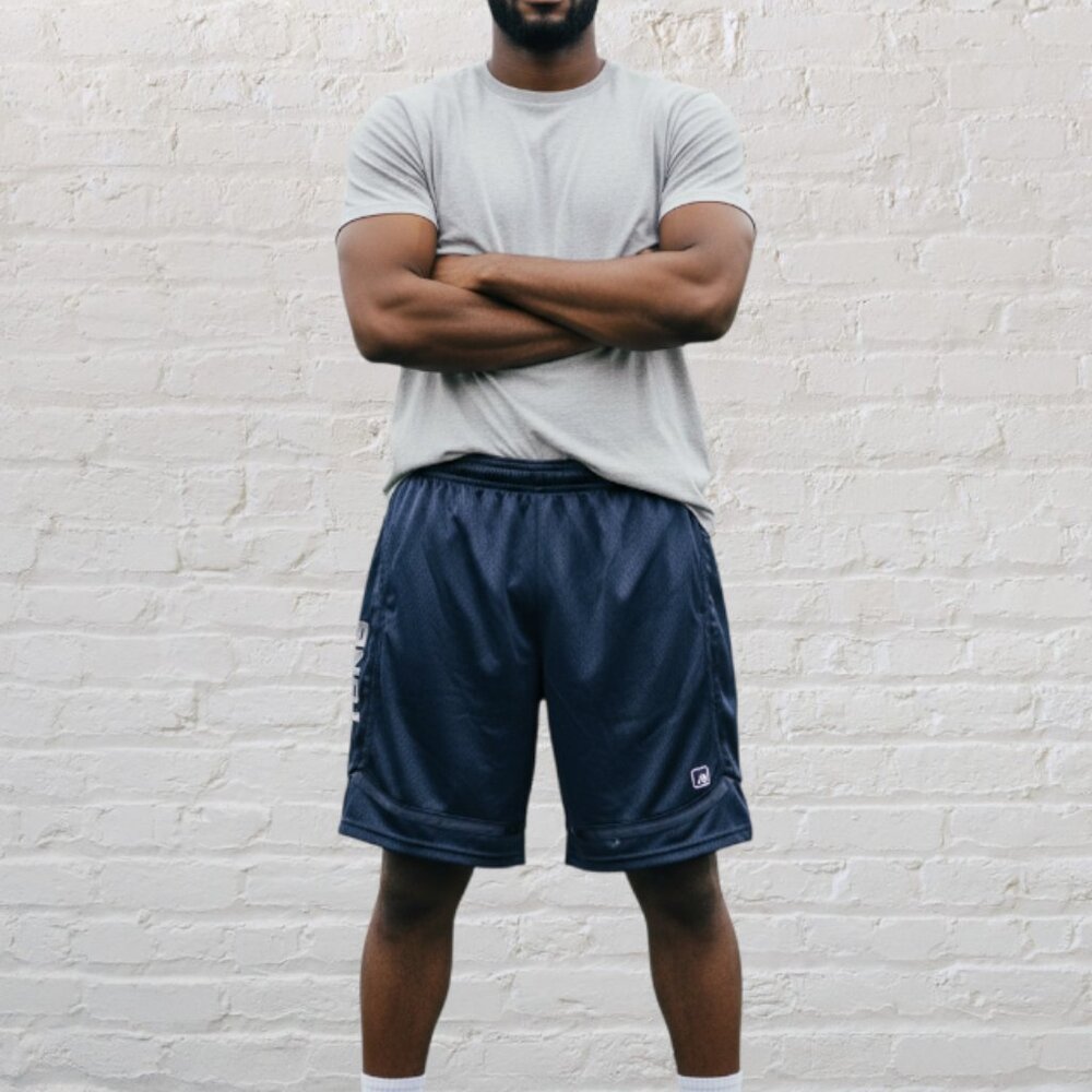 AND 1 -- Gym Shorts/Workout Shorts, Large Man, Elastic Waist w/Drawstring